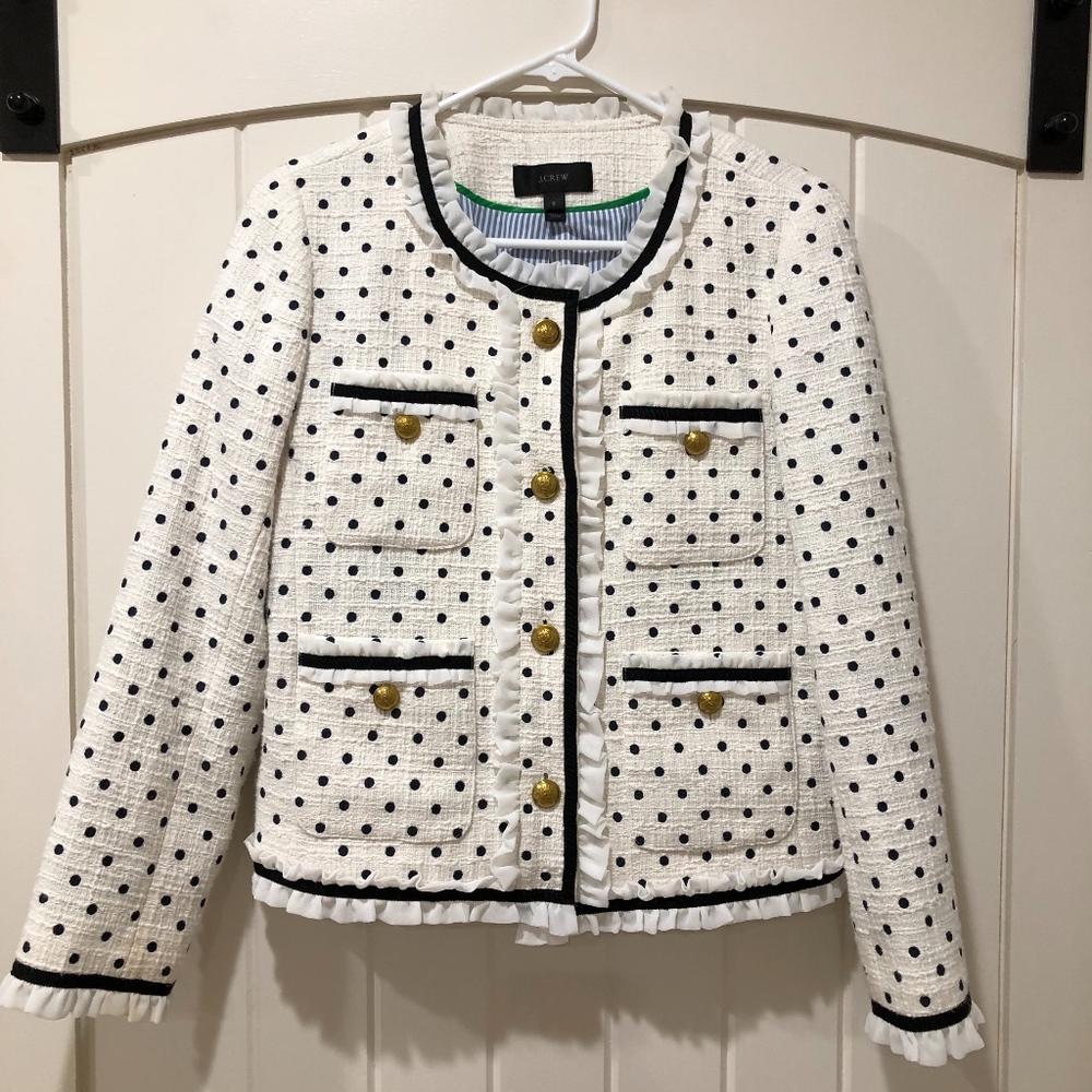J. Crew Collection Lady Day Polka Dot Jacket